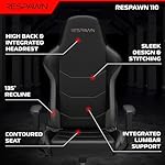 Respawn 110 Ergonomic Gaming Chair - Reclining Office Video Game Swivel Chair with Lumbar Support, Headrest, Heavy Duty, High Back, Racing Style Gaming Recliner Seat for Computer Gamer - Gray - Image 3