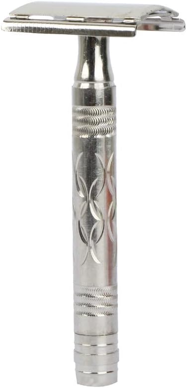 Ashoka Men Double Edge Brass Safety Razor (Silver) - A558