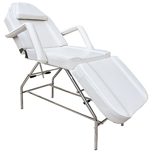 Preisvergleich Produktbild eyepower 3-Zonen Kosmetikstuhl Massagestuhl Massageliege Behandlungsstuhl (Weiß)