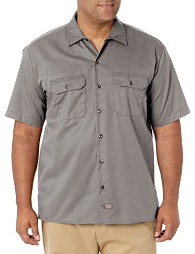 Image of Dickies Men's Short Sleeve Work Shirt - Durable Twill Button Down Shirts for Men, Lightweight Uniform for Daily Wear