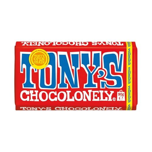 TONY'S CHOCOLONELY - Vollmilchschokolade 90 g - Fairtrade Schokolade. Ohne Palmöl, hergestellt in Belgien