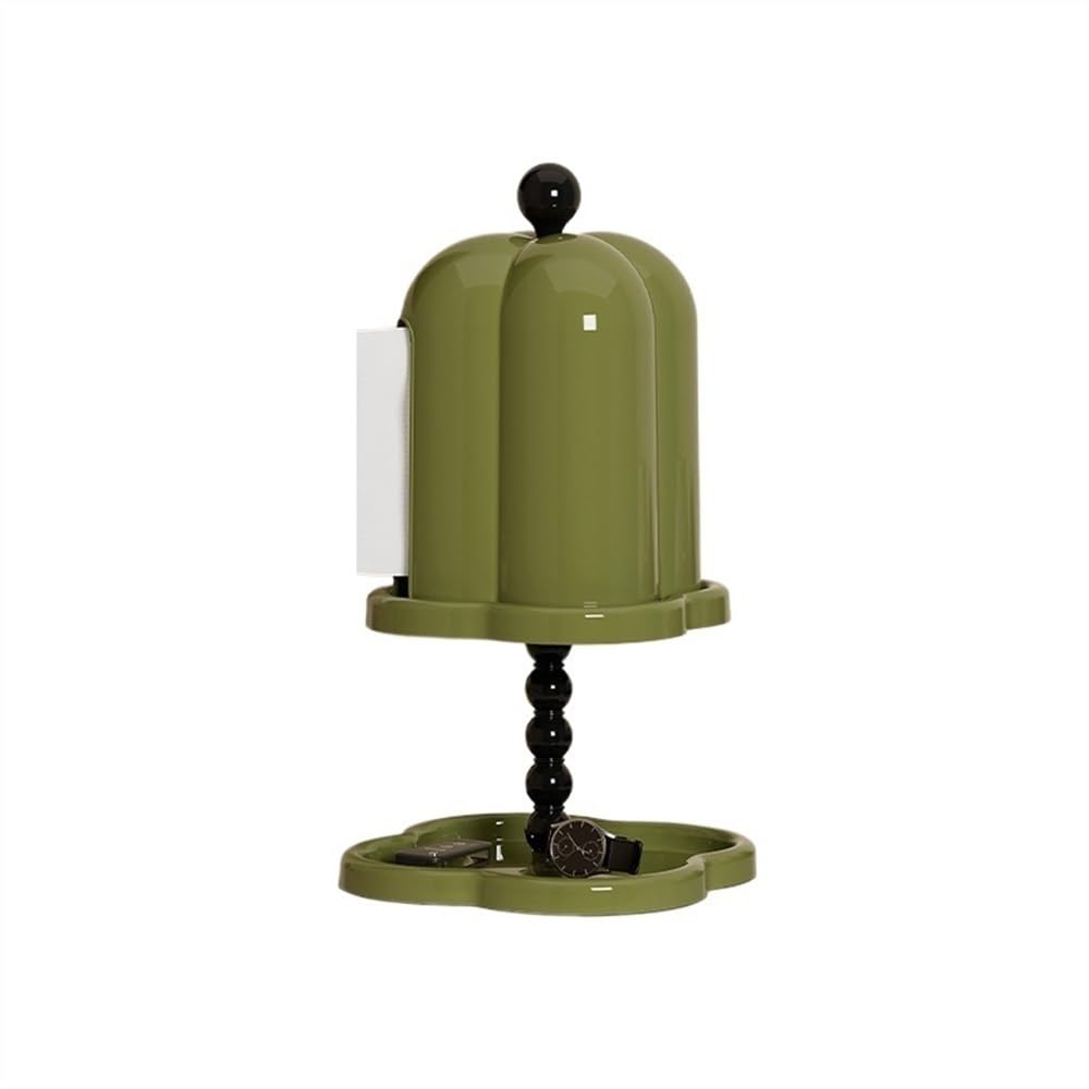 Pudełko na chusteczki higieniczne Pudełko na chusteczki Vintage, pudełko domowe z tacką drobiazgi stolik kawowy(Green)
