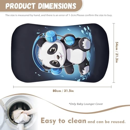 Image of ZOUTAIRONG Panda Cats Soft Bassinet Sheets Floral Comfy Polyester Cradle Sheets for Baby Boys Girls Universal Fit for Most Cradle and Bassinet Mattress Blue