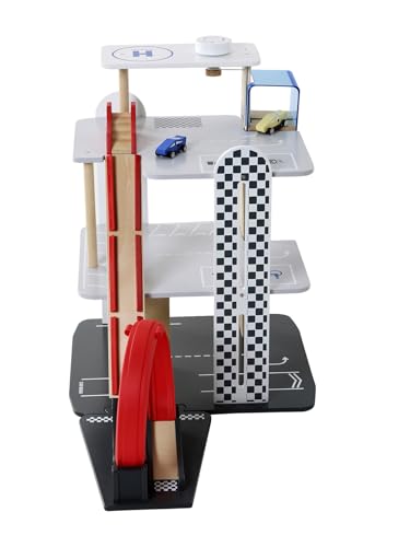 VERTBAUDET Garage 3 Niveaux avec looping en Bois FSC® Rouge TU