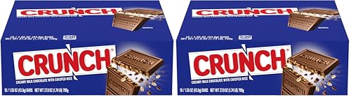 CRUNCH Milk Chocolate and Crisped Rice, Full Size Individually Wrapped Candy Bars, 1.55 oz each (Pack of 2)