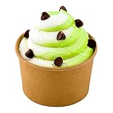Coppetta 3-Ounce Dessert Cups, 50 Disposable Ice Cream Cups - Lids Sold Separately, Heavy-Duty, Kraft Paper Frozen Yogurt Bowls, For Hot And Cold Foods, Perfect For Gelato Or Mousse - Restaurantware