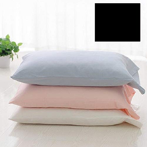 2 X Super King Size Pillow Cases (PAIR) Hotel Quality 260 Thread Count (19" x 36") (Black)