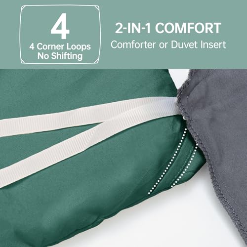 Image of MUXHOMO King Size Comforter Set, All Season Ultra Soft Down Alternative Bedding - 3 Piece Lightweight Bed Set Includes 1 Comforter (104 inchx90 inch) and 2 Pillow Shams (20 inchx36 inch), Emerald Green