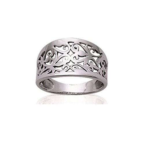 Bague en Argent 925/000 - Anneau Filigrane Arabesques - Bijoux Femme