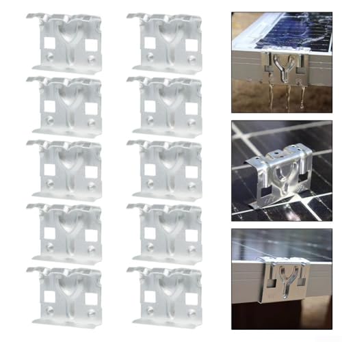 10 clips de drenaje solar para extracción de agua de módulos fotovoltaicos, material de aleación de aluminio para una fijación segura y limpieza eficaz de superficies de paneles solares (35 mm)
