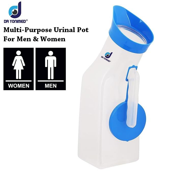 Dr Yonimed Unisex Urine Pot 1000 ml Multipurpose Polypropylene Autoclavable Urinal For Men & Women (Pack of 1) Urine Pot With Cap Urine Collector for Male, Female & Bedridden Patient Adults