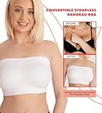 Conturve Women's Seamless, Breathable Convertible Strapless Bandeau Bra - White, XL - Image 5