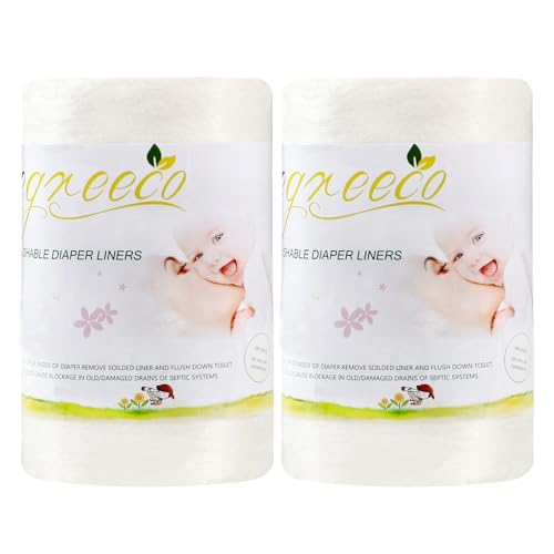 Image of wegreeco Cloth Diaper Liners - Unscented Diaper Liners, Fragance Free Cloth Diaper Liners - 100 Sheets Per Roll (2 Roll)