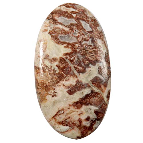 DENMOUS Jaspe Rosita - Cabochon ovale - Pierre précieuse naturelle - 44,25 carats - Sa34-B09HMNMGDN