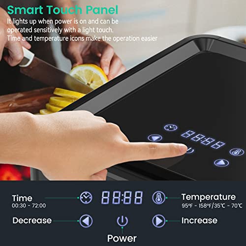 Sendry Food Dehydrator With 6 Stainless Steel Trays, Led Touch Control Design Adjustable 158°F Temperature And 72H Timer, Food Dryer Machine For Jerky, Beef, Dog Treats, Fruit, Veggies, Herb, Yogurt #TOP1