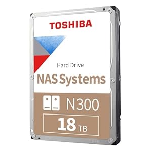 TOSHIBA N300 18TB Interne NAS-Festplatte, 3.5'' SATA HDD, 7200 RPM, 24/7 Betrieb, Unterstützt 1-8 Baysysteme, 128MB Cache, 180TB/Jahr Arbeitslast, 3 Jahre Garantie (HDEXZ10ZNA51F).