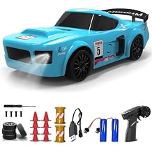 124 Scale RC Drift Car Remote Control Car, 2.4GHz 4WD 15KM/H High-Speed Model Vehicle with LED Lights, Drifting & Racing Tires, Racing Sport Toy Car Gifts for Teens