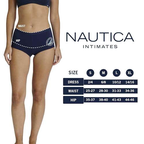 Image of Nautica Women's Cotton Boyshort Underwear Set, 5-Pack