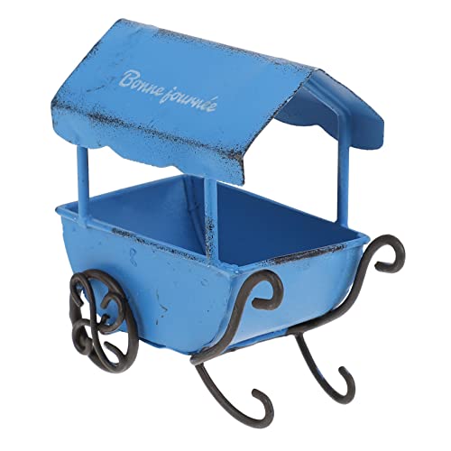 OUNONA カート アクセサリー 小道具 手押し車用浴槽 台車 家庭用カート チラシ ミニ手押し車のおもちゃ ドールハウスカート ワゴン ドールハウストロリー キット ブリキ