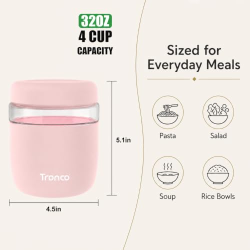 Image of Tronco 32 oz Glass Food Storage & Lunch Bowl Containers with Airtight Lids