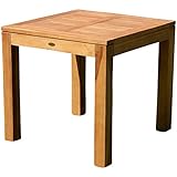 [page_title]-ASS Wuchtiger echt Teak Bigfuss Design Gartentisch 80x80 Holztisch Teaktisch Garten Tisch Holz JAV-BIGFUSS80