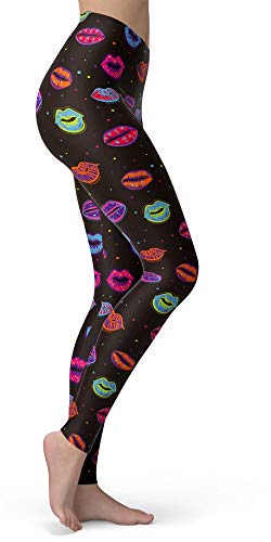 Image of sissycos Women's 80s Leggings Neon Artistic Splash Printed Pants