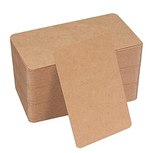 Tomoyuki 150 Pcs Brown Blank Business Cards, 3.46 x 2.04 inch /8.8 x 5.2 cm