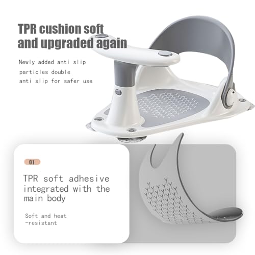 Easyforall Baby Bath Seat With Water Thermometer For Infants Baby Bathing, Non-Slip Baby Bathtub Seat thumb #3