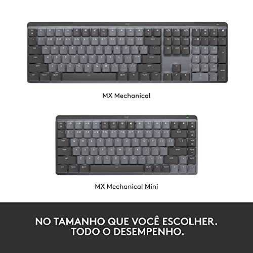 Teclado Mecânico sem fio Logitech MX Mechanical com Teclas Retroiluminadas Tactile Quiet, Conexão US