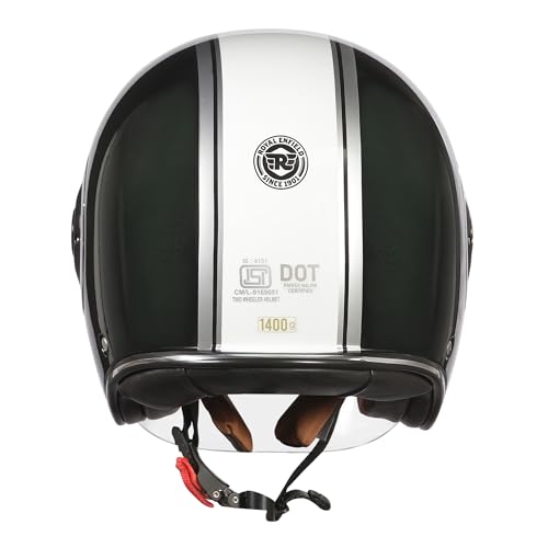 Image of Royal Enfield Spirit of SM ID ABS GL Green ISI and DOT Certified Riding Helmet (XL) 60 Cm - High Impact Grade Thermoplastic & High Density EPS Liner for Superior Impact Protection and Durability