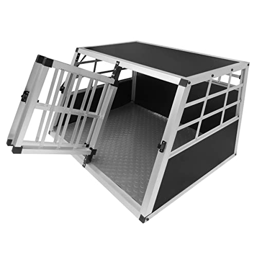 Auto Hundetransportbox kleine Doppelbox Hundebox Transportbox Gitterbox Fahrzeugbox Kofferraumbox Katzen Hunde Aluminium Trapez