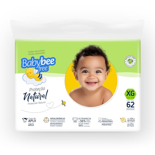 Baby Bee Free Proteção Natural, Fraldas Descartáveis, Hipoalergênicas, Ultramacia, livre d... Baby Bee Free Proteção Natural, Fraldas Descartáveis, Hipoalergênicas, Ultramacia, livre d...