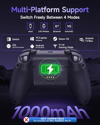 Image of EasySMX X05Pro Wireless Controller for PC - Ergonomic Skin-Like Grip, Quiet-Touch Low-Noise Buttons, Dual-Mode Impulse Triggers, Hall Joysticks, 2 Programmable Buttons, RGB, 1000mAh Battery - PC /Switch /Android /iOS