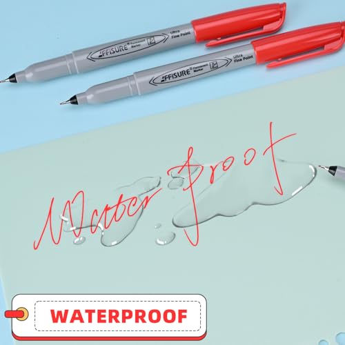 Image of Red Ultra Fine Point Permanent Marker, 20 Pack, 0.4 mm, Precision Fine Tip for Detailed Writing, Art, Crafts & Labeling on Paper, Plastic, Glass, Metal, Waterproof, Fade-Resistant Ink