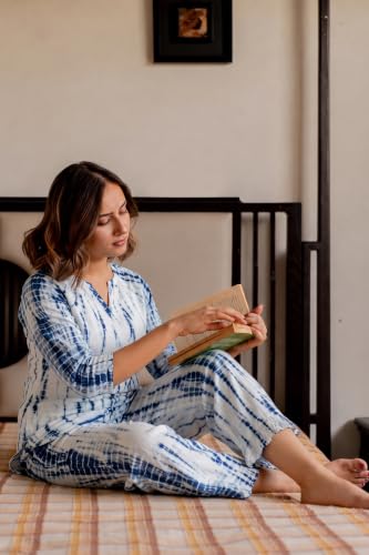 Image of MIRCHI FASHION Pure Cotton Cord Set | Shibori Printed Short Kurti with Palazzo Pant | Ethnic Co-ord Set for Women | Summer Office Wear