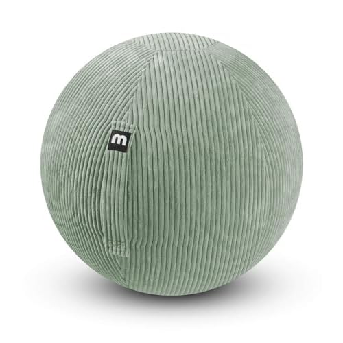 mokebo Stoff Sitzball Büro ergonomisch 'Der Sportliche', Sitzball mit Pumpe oder Pezziball mit Stoff- oder Cordbezug, 65cm Breite, ergonomische Bürostuhl Alternative für Zuhause & Büro