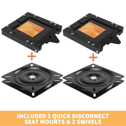 Leader Accessories Quick Disconnect Seat Mount with Boat Seat Swivel 2 Sets | Universal Fit for All Seat Bases, Include Two Quick Disconnect Mounts Two 6.25 inch Swivels - Image 3