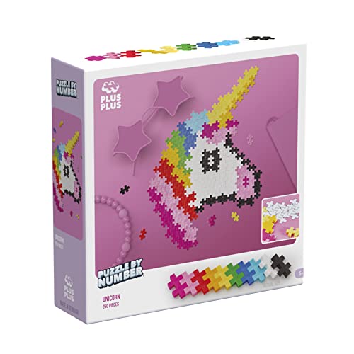 PLUS PLUS Building Blocks Toy, Puzzle by Number Unicorn, Logic Build Kids Crafts Jigsaw - Image 2