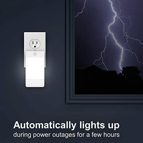 4-In-1 Led Night Light Emergency Backup Light, Motion Sensor, Dusk-To-Dawn Sensor, Rechargeable Battery Operated 5000K Daylight White, Led Flash Light For Home, Power Failure, Hurricane, 2Pack #TOP2