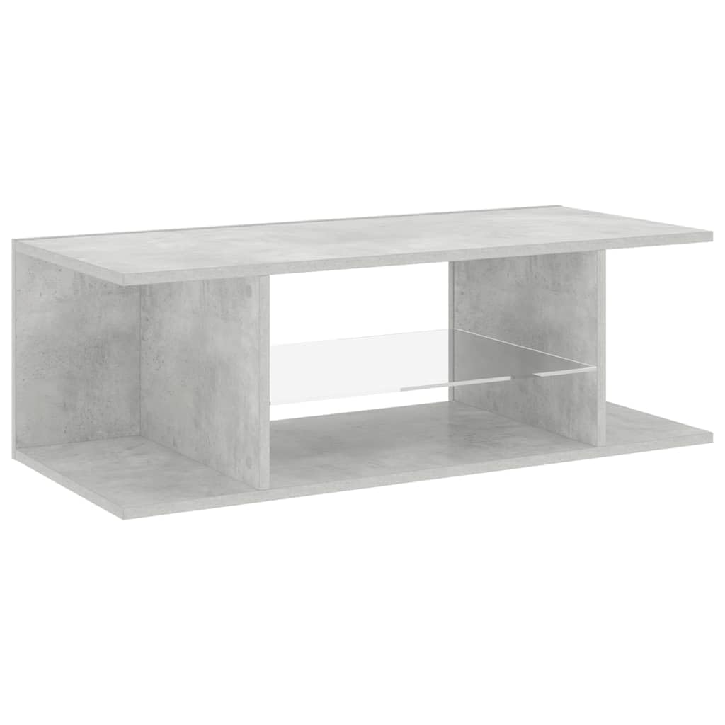vidaXL Meuble TV avec lumières LED Gris béton 90x39x30 cm