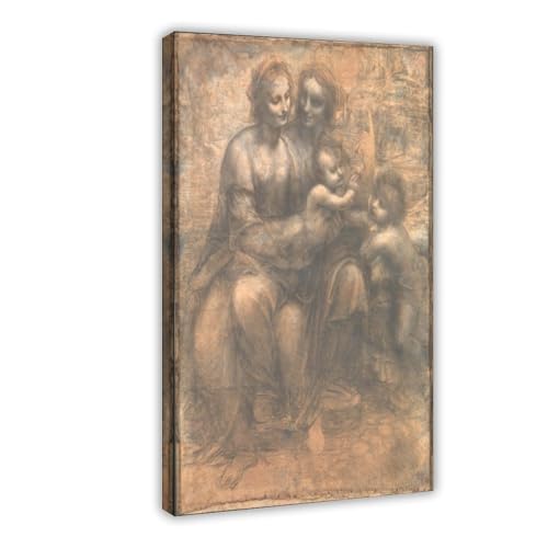 Toile Da Vinci Vierge et enfant avec sainte Anne cadre déco pour une ambiance sereine