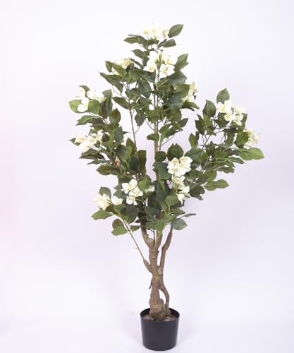 Image of Artificial White Bougainvillea Plant With Pot - 4.2 Feet | Realistic Plant - Trees - Flowers | Indoor Tropical | Home - Shop - Office | Gifting - Decor - Ambience - Durable | No Maintenance