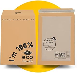 Simplelifeco UK FSC Certified A4 C4 Board Backed Envelopes (Pack of 20) | 100% Eco Friendly Please Do Not Bend Envelopes for Certificates & Art Prints