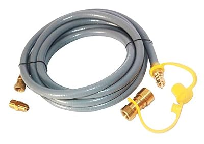 12 Feet 3/8 ID Natural Propane/Natural Gas Hose with 3/8" Female by 1/2" Male, Quick Disconnect Kit for Grill, Griddle, Fire Pit,Generator, Heater and More NG/Propane Appliance