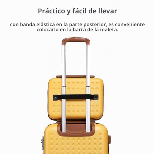 Miniatura 4 de Kono Maleta De Cabina Pequeña Maleta De Mano Ligera Portátil 31x22x18cm, Amarillo
