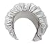 TOPTIE Satin Silky Sleep Bonnet Cap with Premium Wide Elastic Band Headwrap for Natural Curly Hair-Grey