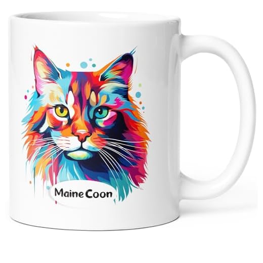Luigi Collection Mug Chat Maine Coon Tasse Message Humour drôle Race Animaux. Idée Cadeau Original et Beau Ami Homme Femme Enfant Collègue pour Anniversaire Noël. Céramique 325ml