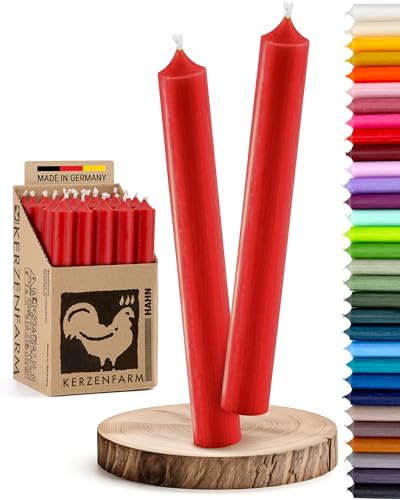 Set di 10 candele a stelo in rosso, decorazione da tavolo per matrimonio, decorazione pasquale, cresima, comunione, battesimo, Natale, corona dell'Avvento, decorazione di compleanno