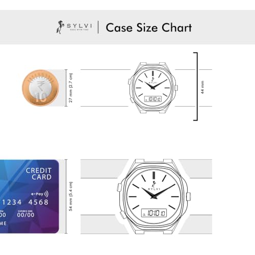 Image of Sylvi Blade Dual Time Analog Digital Silicone Strap Watch for Men