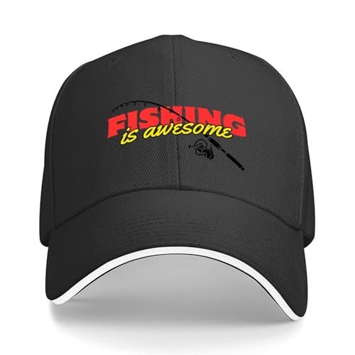 HFGAASSH Baseballkappe Angeln ist geil - Angelhemd Golf Sun Cap Taktische Kappe Frau Hüte Herren Urlaub Sport Geschenke